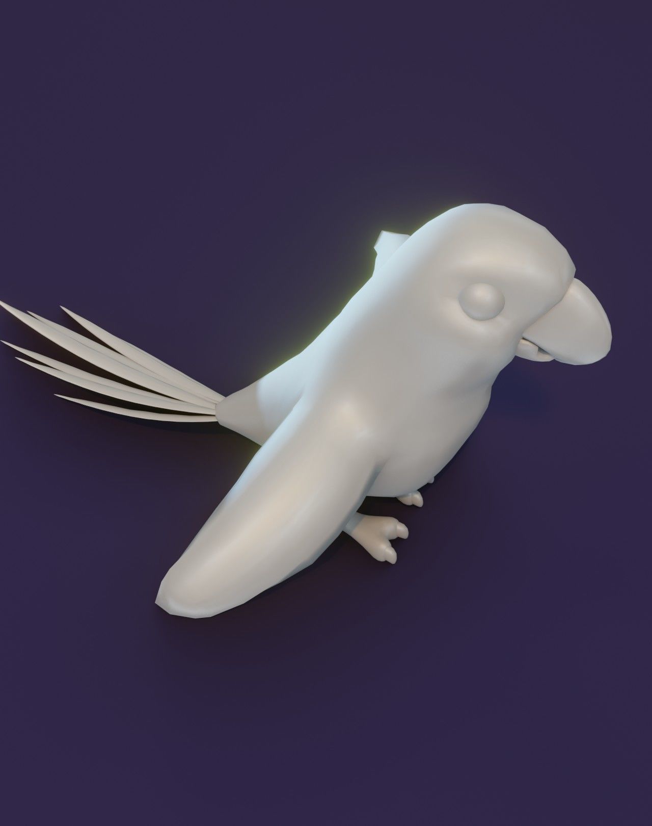 Cartoon Ara Parrot Rigged Base Mesh 3D Model Low-poly 3D model_16