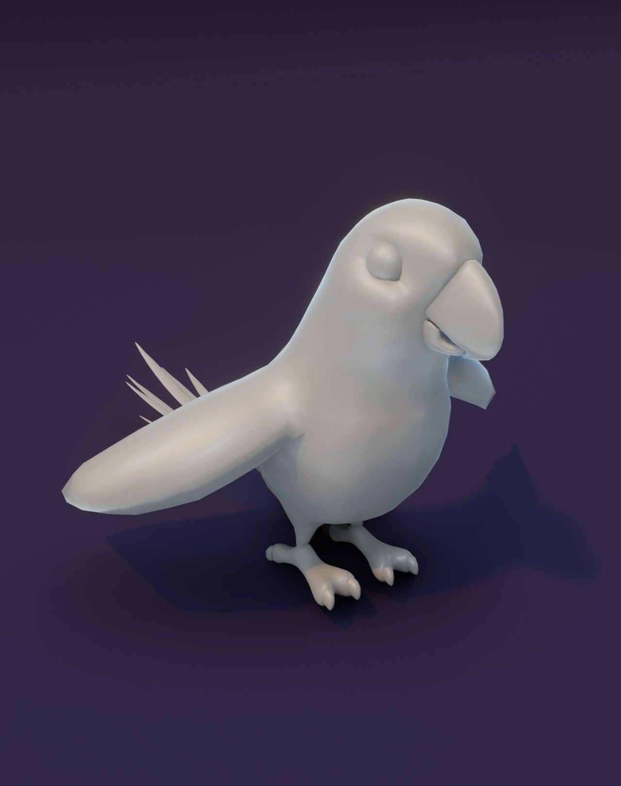 Cartoon Ara Parrot Rigged Base Mesh 3D Model Low-poly 3D model_8
