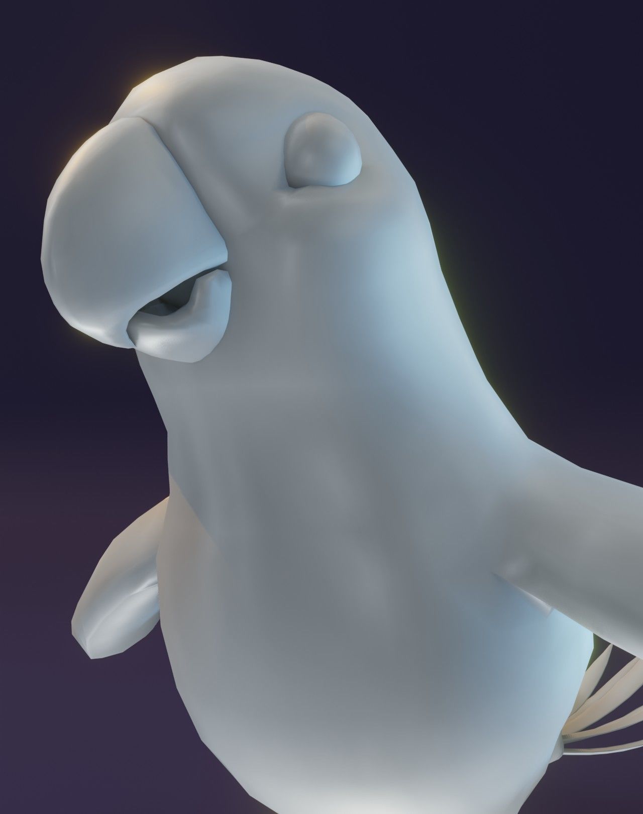 Cartoon Ara Parrot Rigged Base Mesh 3D Model Low-poly 3D model_12