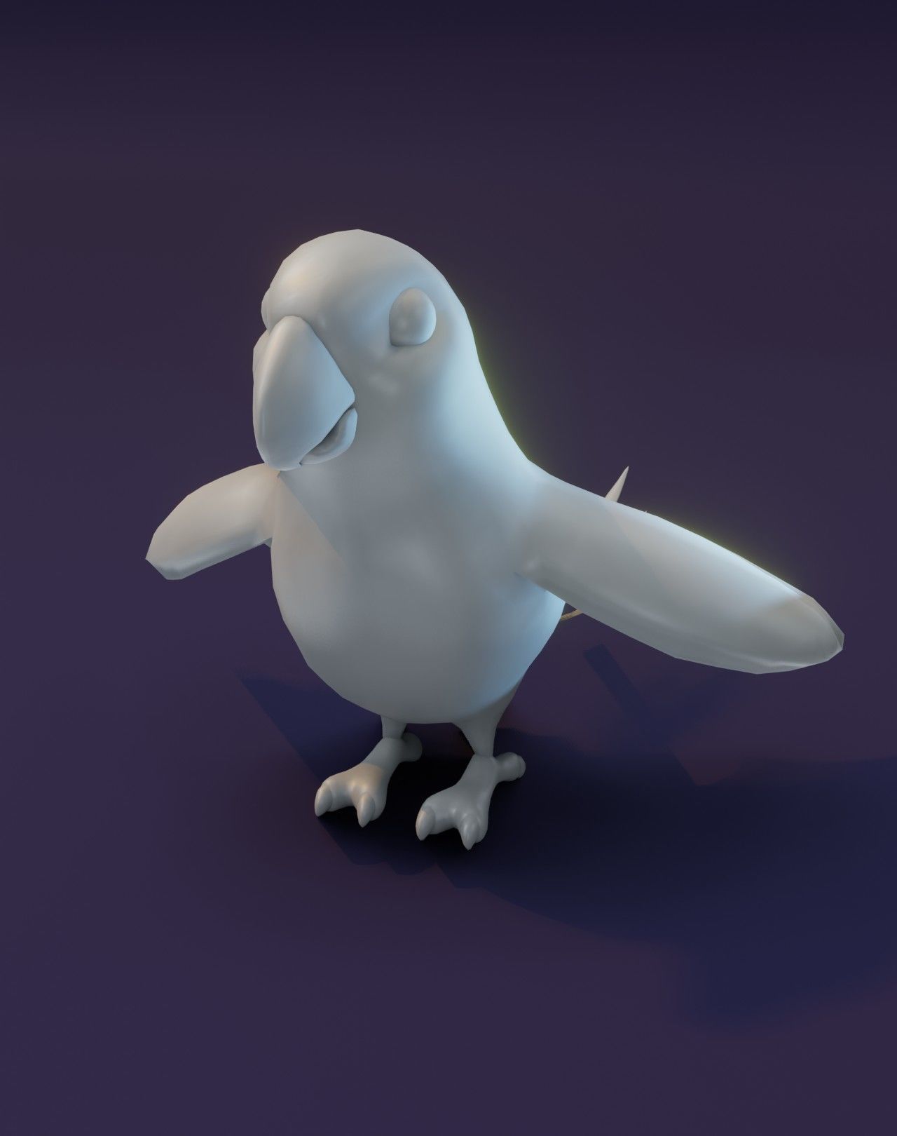 Cartoon Ara Parrot Rigged Base Mesh 3D Model Low-poly 3D model_18