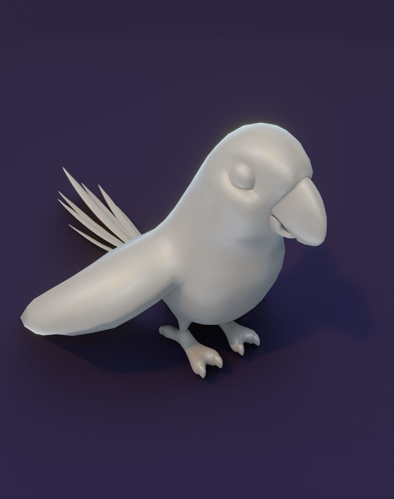 Cartoon Ara Parrot Rigged Base Mesh 3D Model Low-poly 3D model_13
