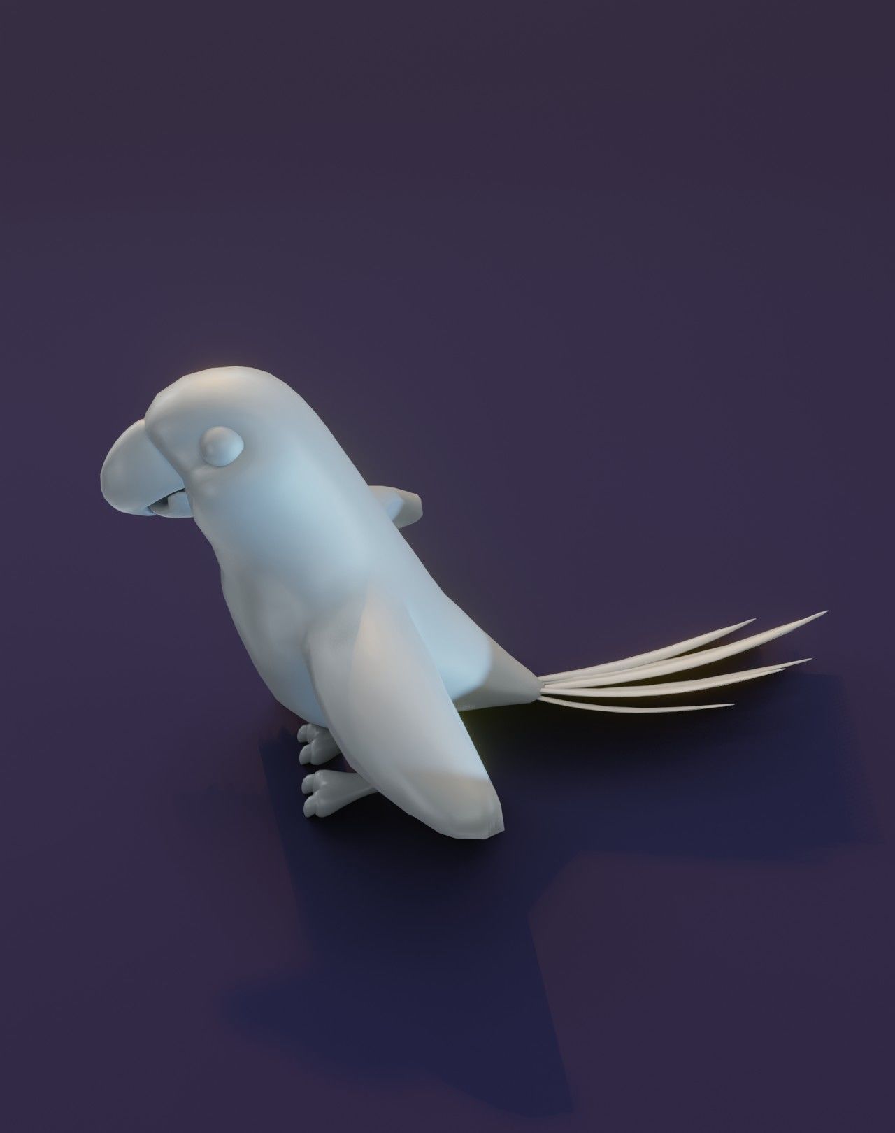 Cartoon Ara Parrot Rigged Base Mesh 3D Model Low-poly 3D model_5