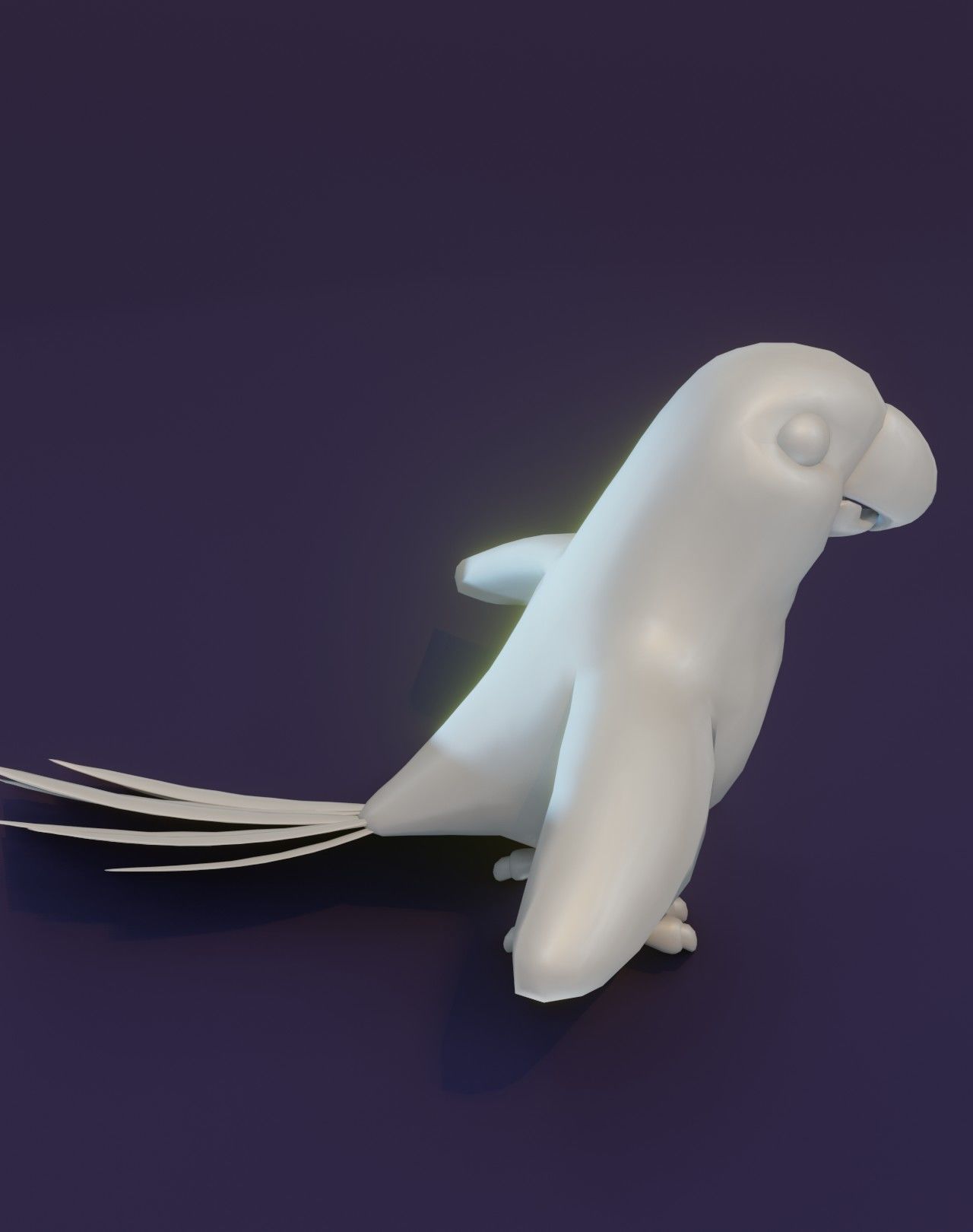 Cartoon Ara Parrot Rigged Base Mesh 3D Model Low-poly 3D model_7