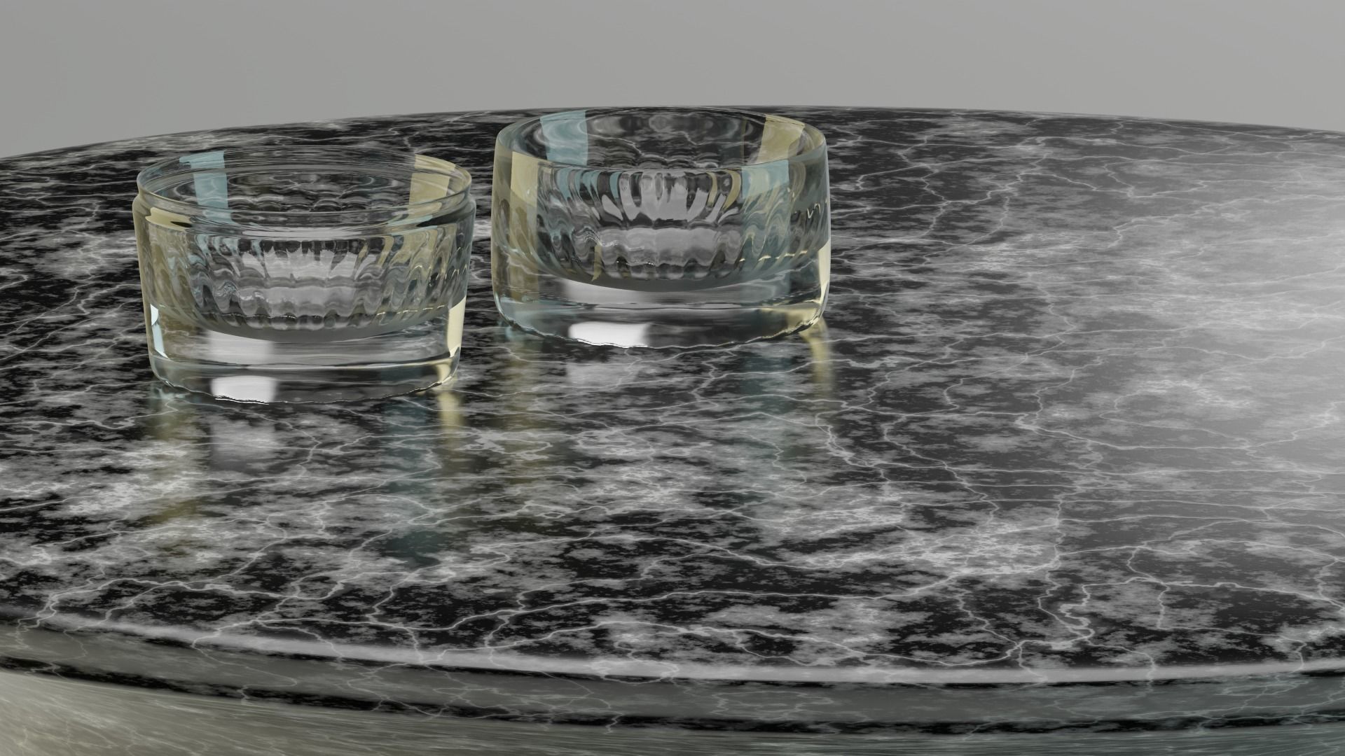 table marble with two glasses 3D model_6