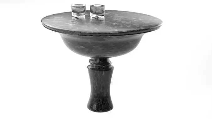 table marble with two glasses
