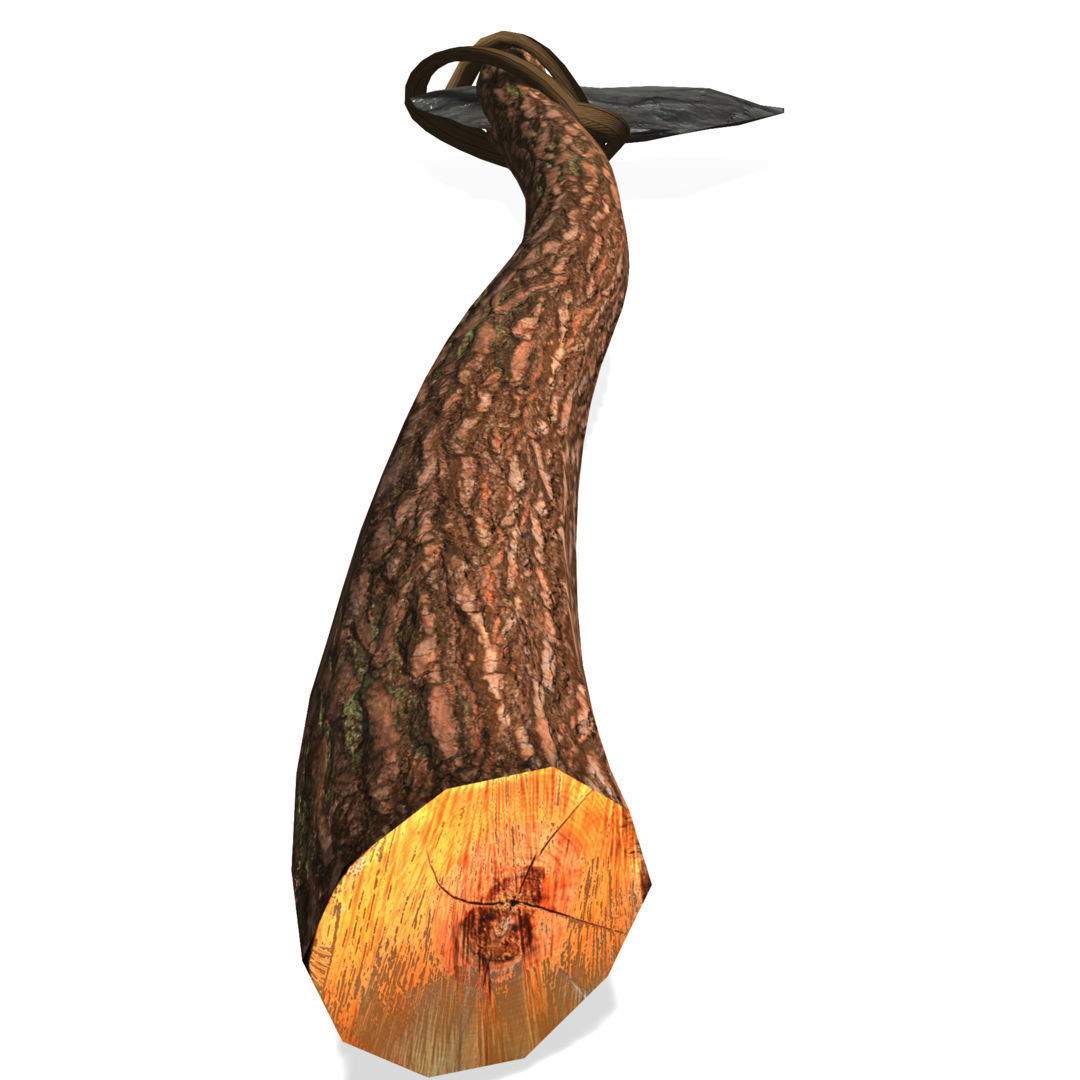 Low Poly Primal Prehistoric Old Stone Axe for Survival Games Low-poly 3D model_2