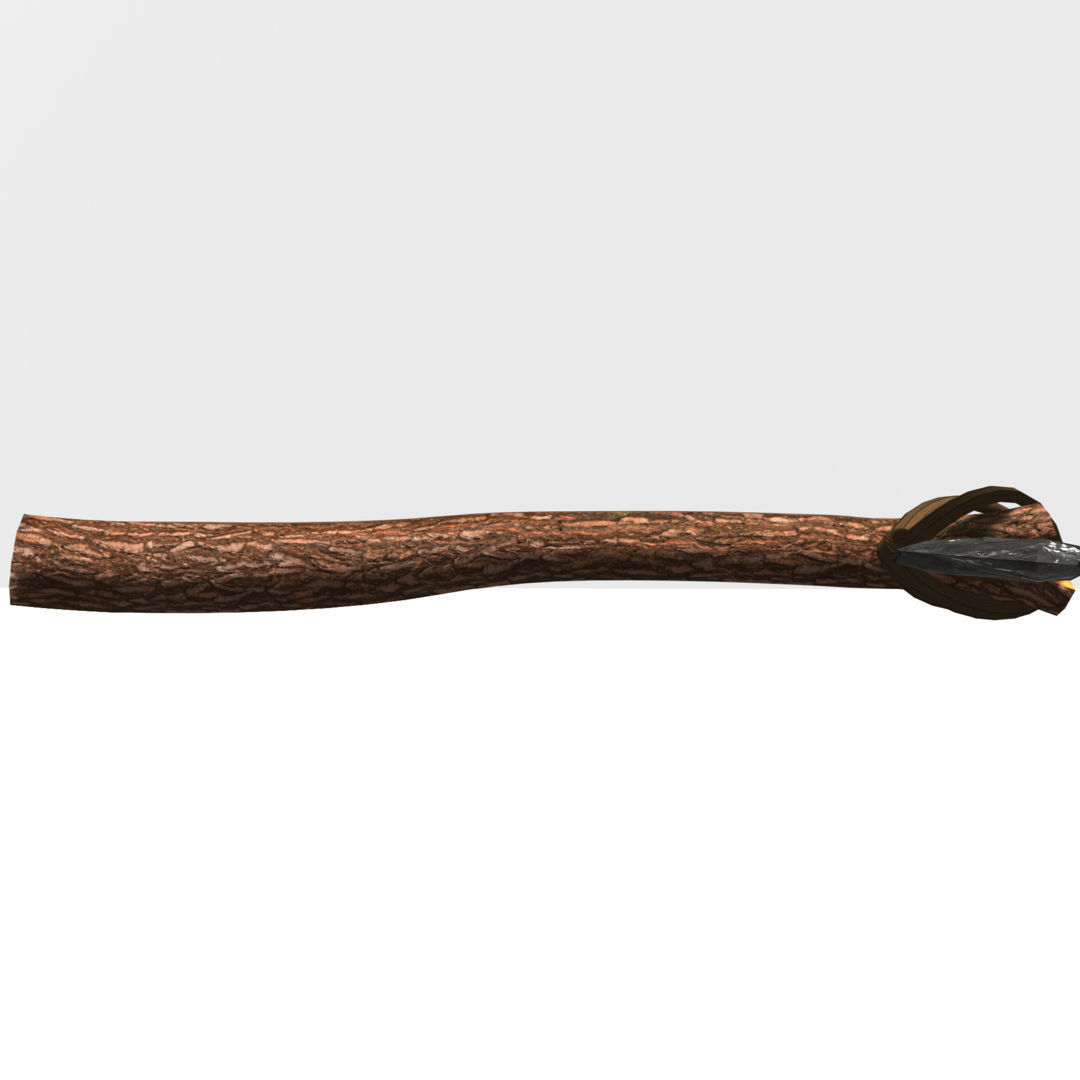 Low Poly Primal Prehistoric Old Stone Axe for Survival Games Low-poly 3D model_9