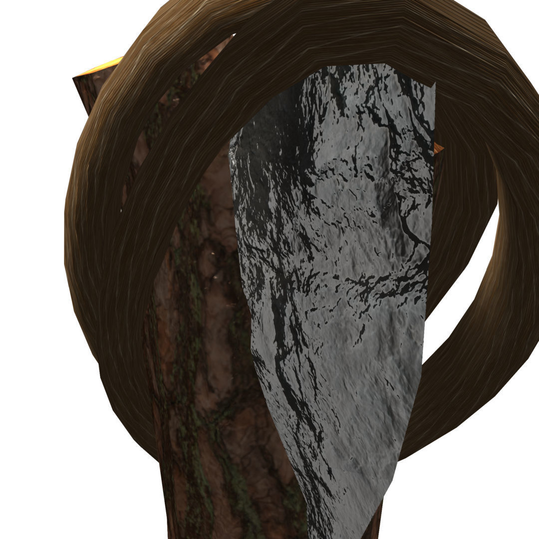 Low Poly Primal Prehistoric Old Stone Axe for Survival Games Low-poly 3D model_10