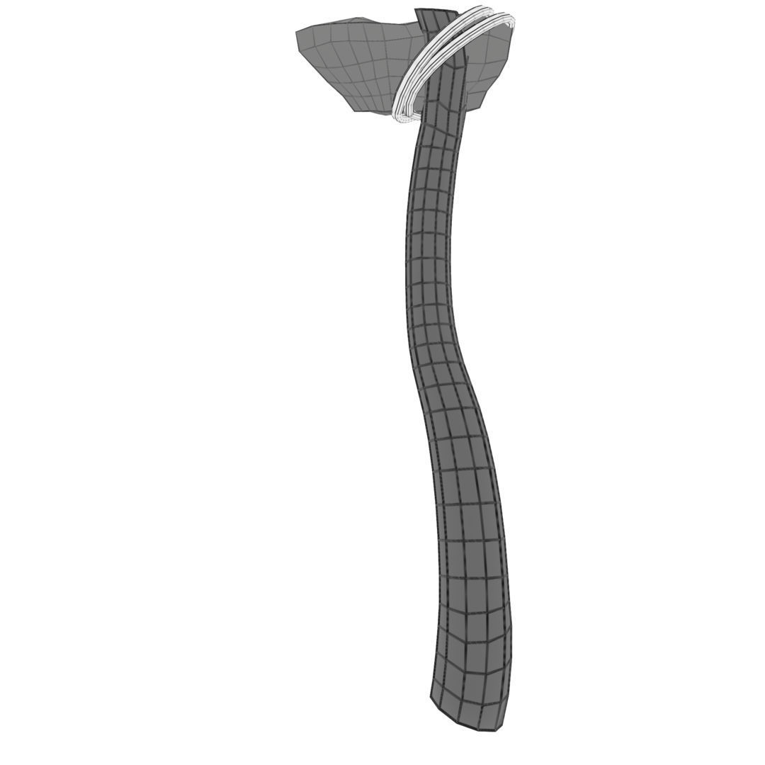Low Poly Primal Prehistoric Old Stone Axe for Survival Games Low-poly 3D model_32