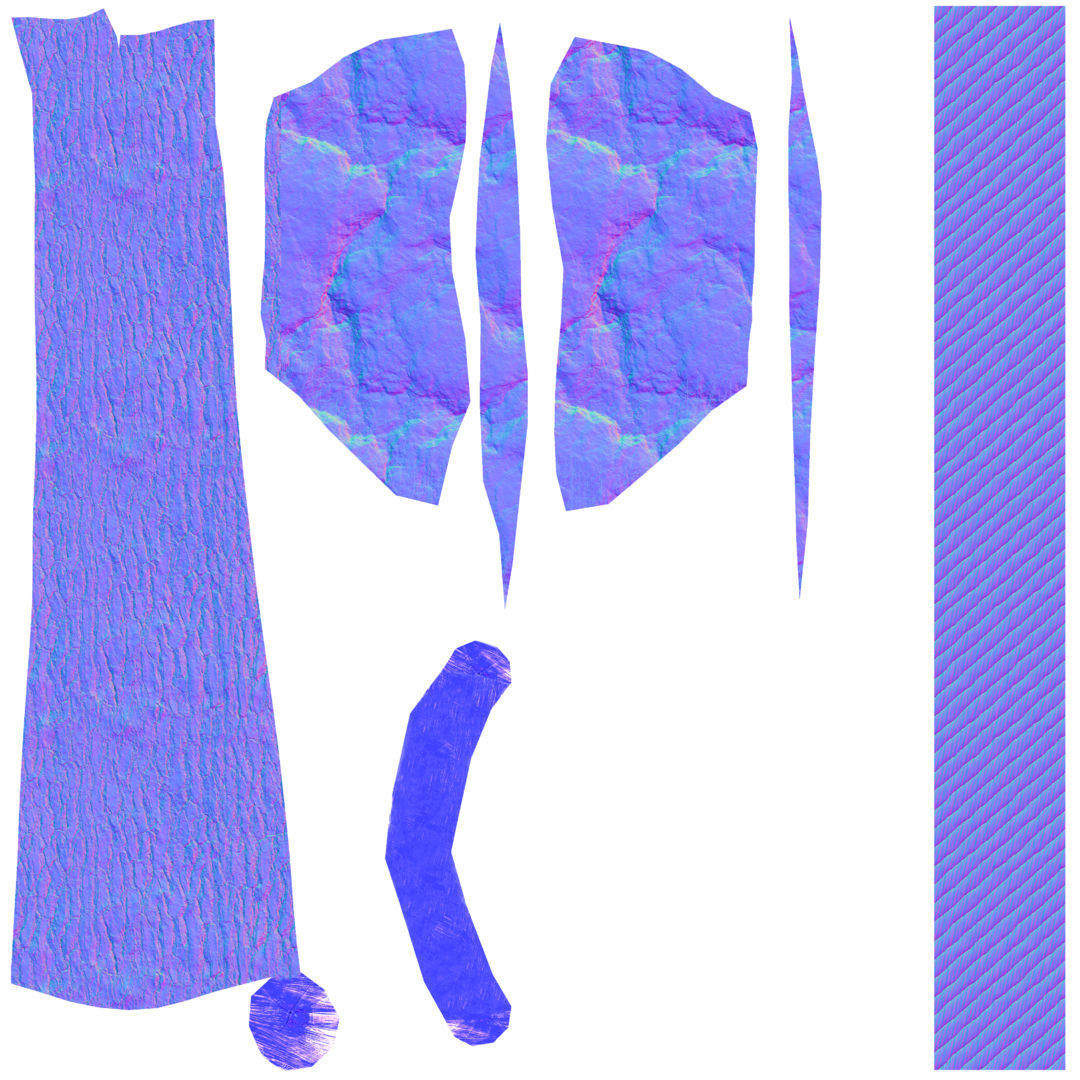 Low Poly Primal Prehistoric Old Stone Axe for Survival Games Low-poly 3D model_36