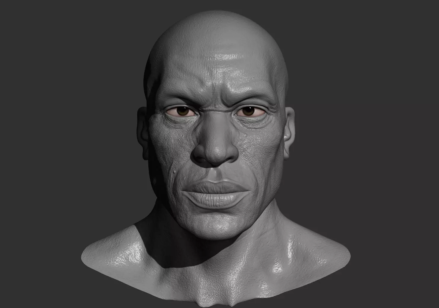 Afro head with skin details Free 3D print model_0