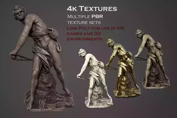 Statue of David by Bernini Low-poly 3D model