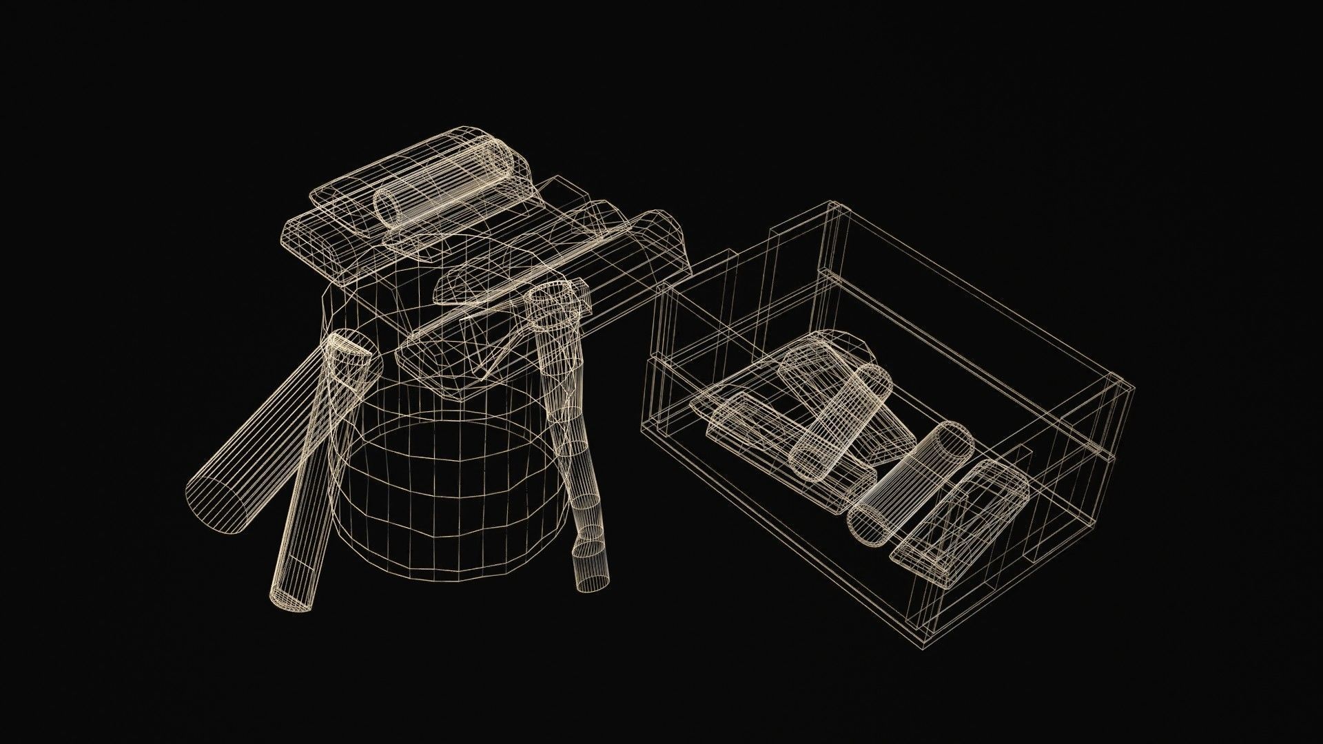 The Old Woodcutter s set Game Ready Low-poly 3D model_3