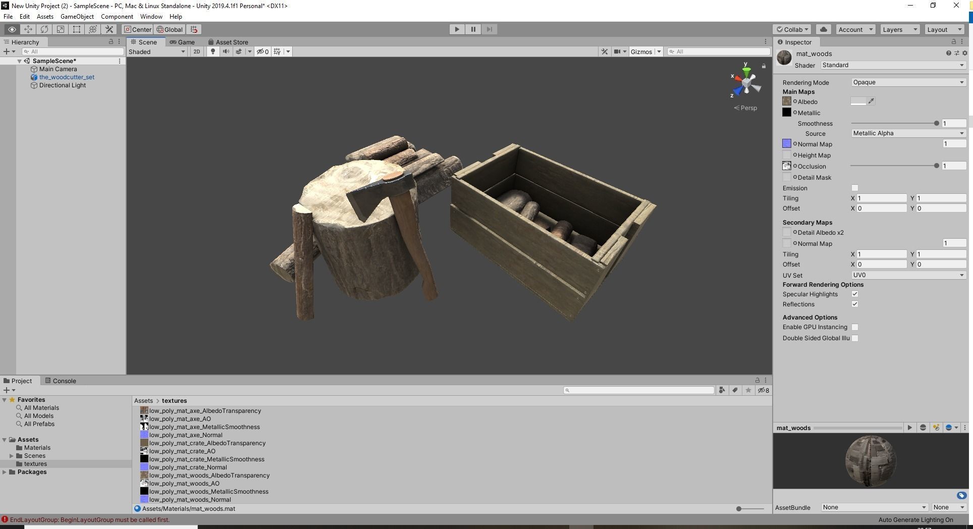 The Old Woodcutter s set Game Ready Low-poly 3D model_6
