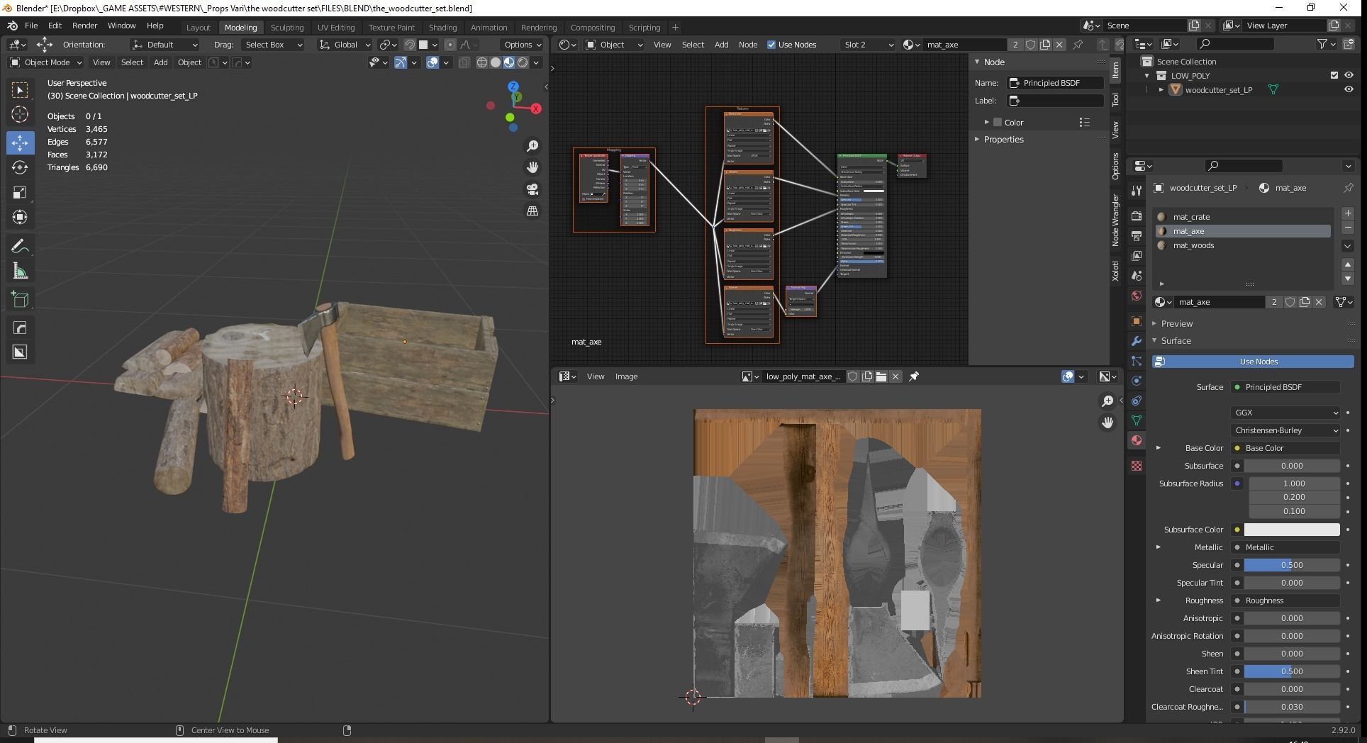 The Old Woodcutter s set Game Ready Low-poly 3D model_5