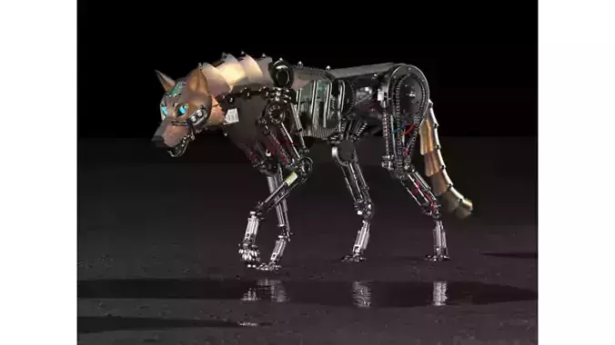 Wolf model robot with gears