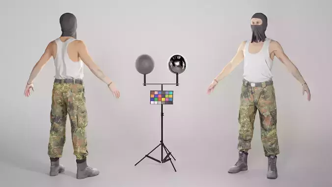 Man in balaclava ready for animation 336