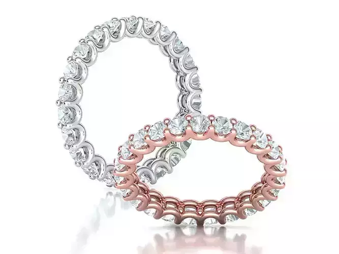 Diamond Eternity Ring Shared-Claw Setting 3dmodel 3D print model