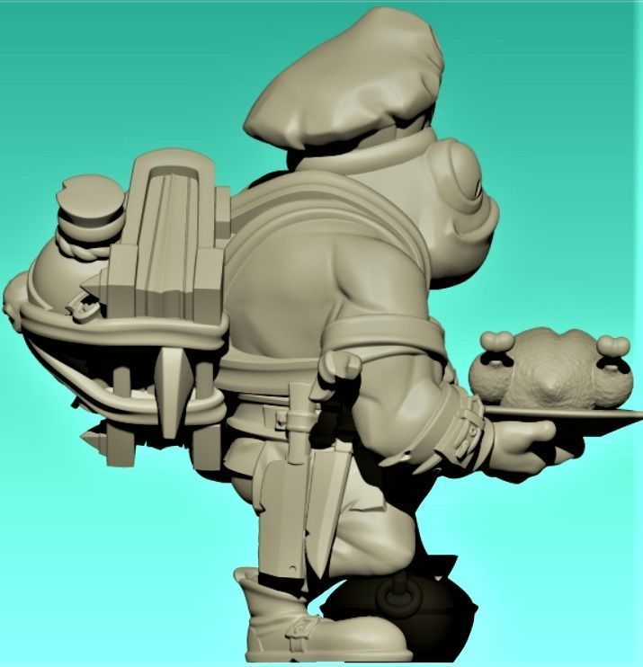 Toad cook 3D print model_3