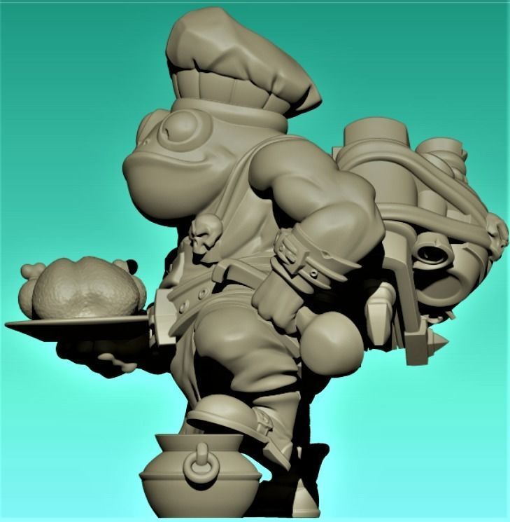 Toad cook 3D print model_1