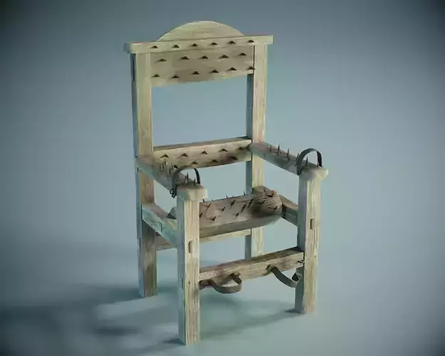 Medieval Torture Chair PBR Low-poly 3D model