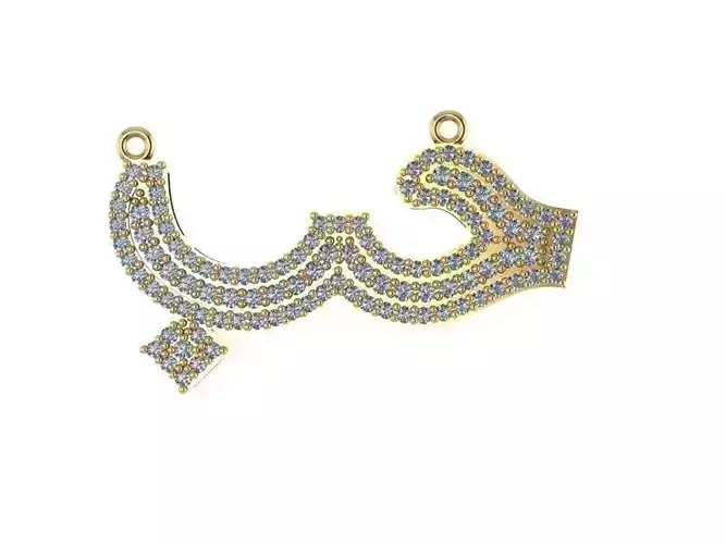 NECKLACE gold plated pendant with diamonds
