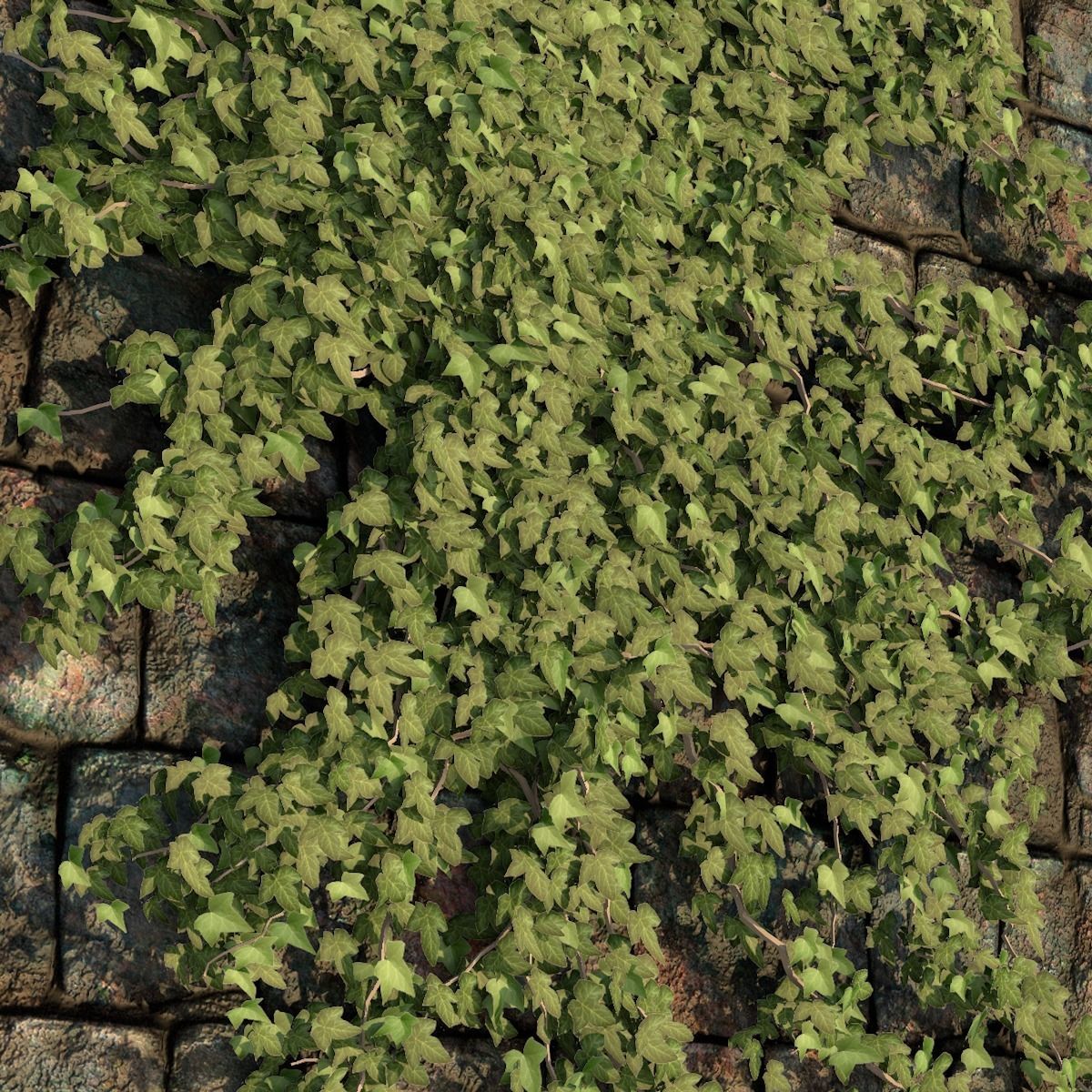 Low Poly Ivy Leaves - Game-Ready Nature Clusters with Textures 3D model_1