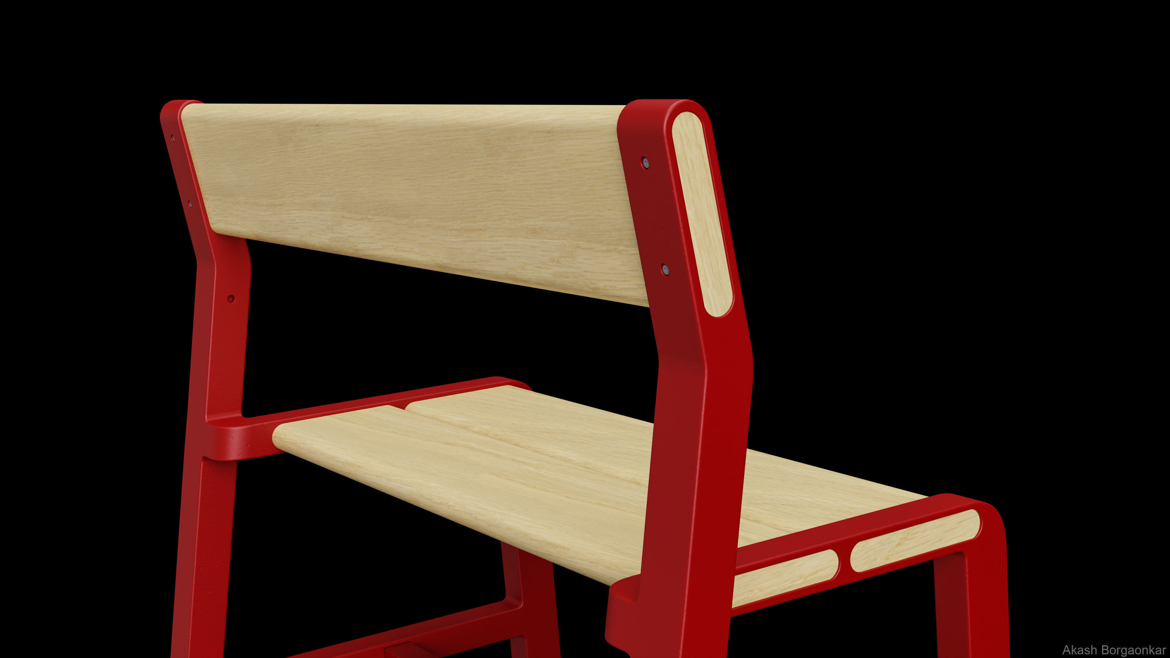 CHILDREN BENCH Low-poly 3D model_2
