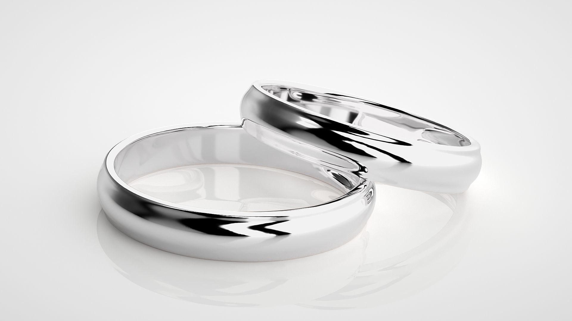 Plain Gold Couple Band Ring 3dm stl render detail 3D print model_6