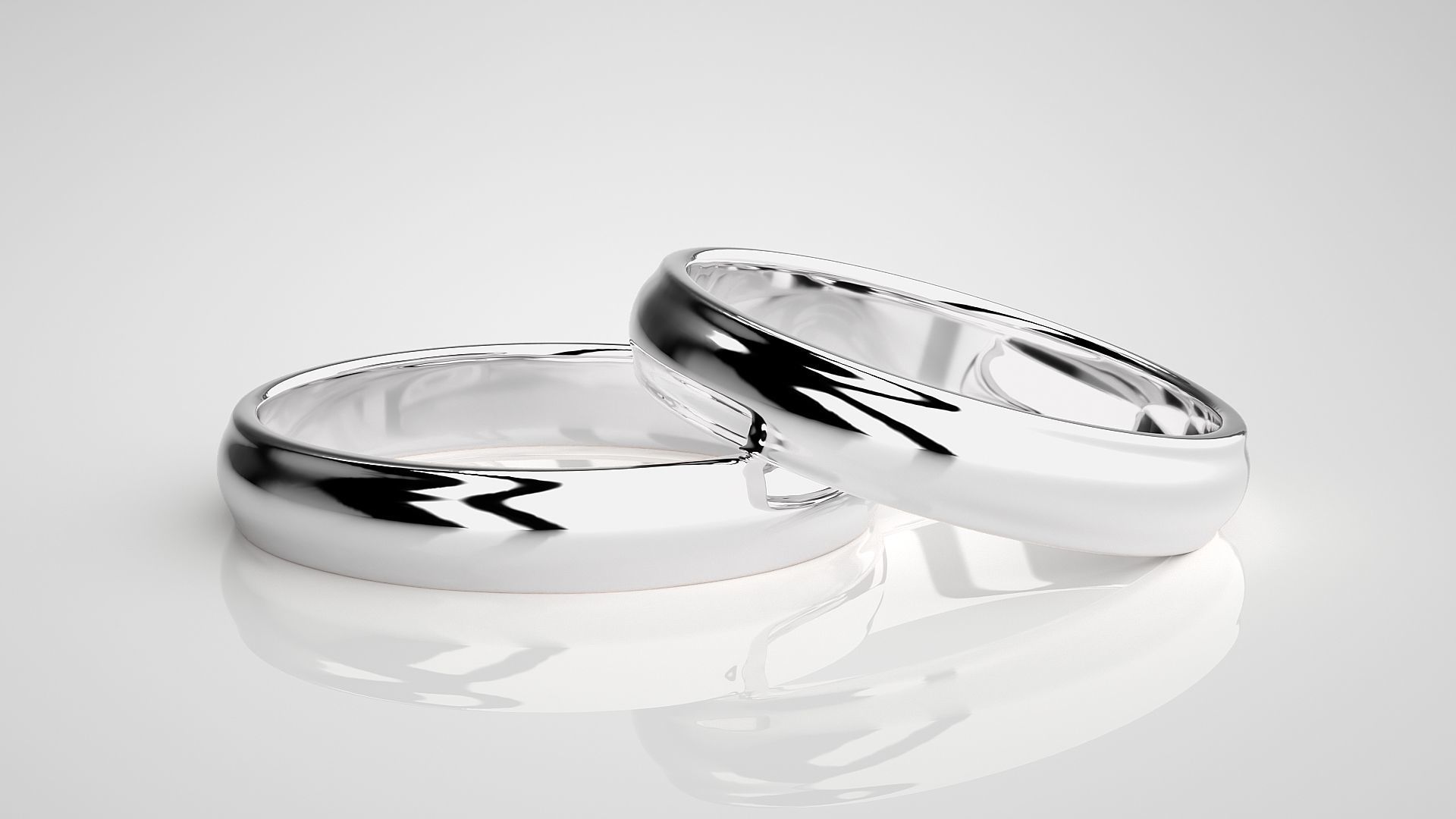 Plain Gold Couple Band Ring 3dm stl render detail 3D print model_5