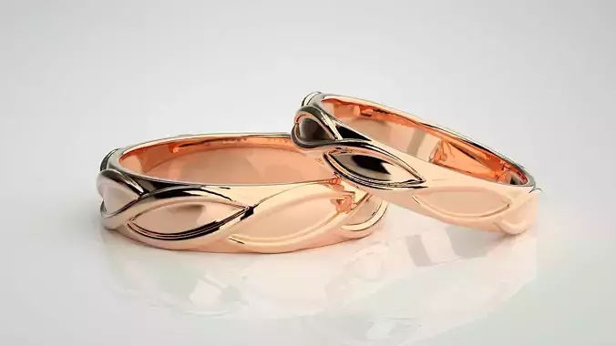 Plain Gold Infinity Rope Band Ring 3dm stl render detail