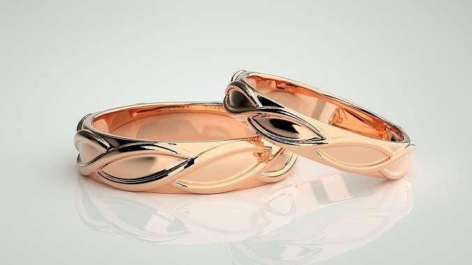 Plain Gold Infinity Rope Band Ring 3dm stl render detail 3D print model