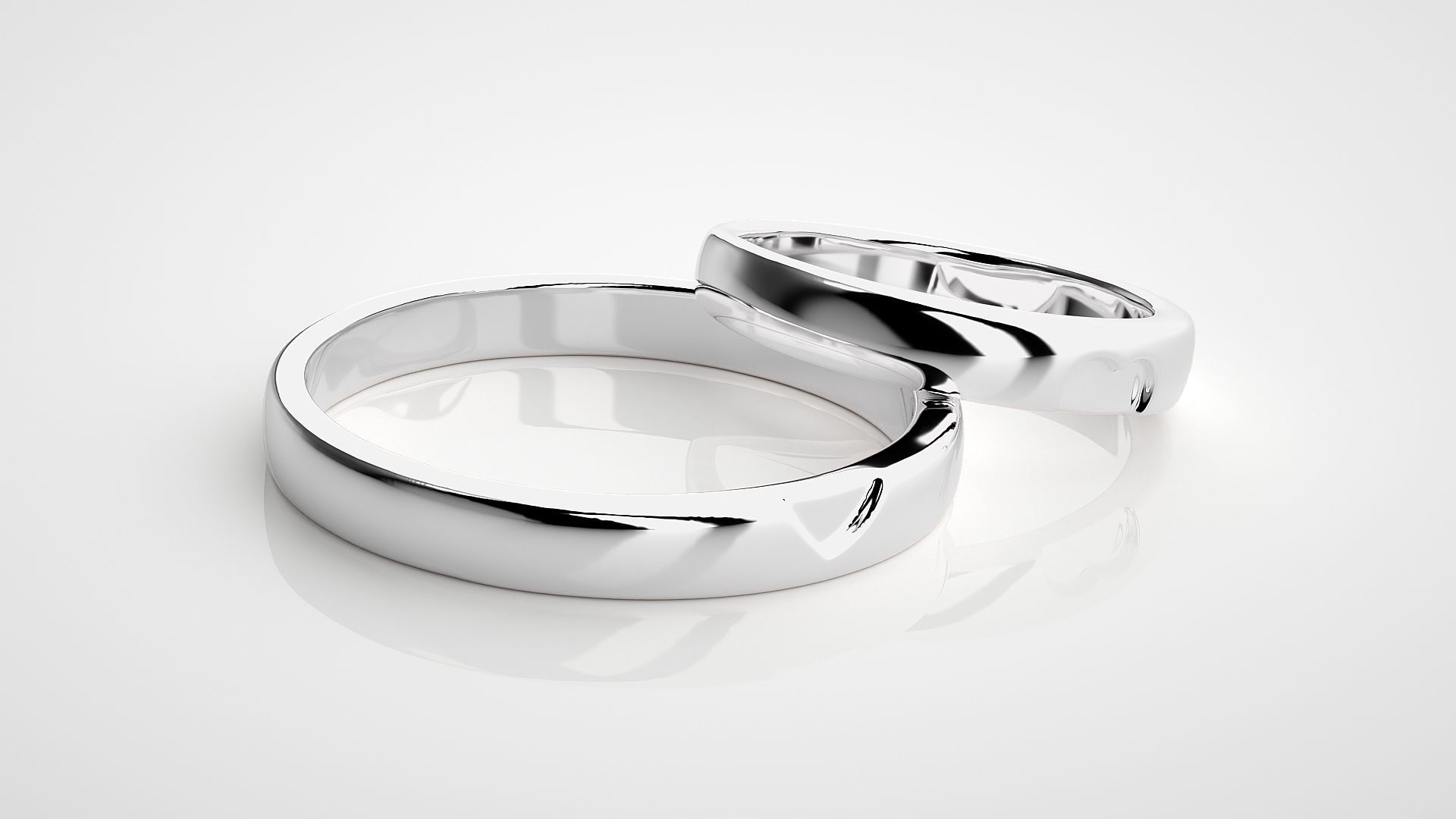 Heart Love Valentine Couple Band Ring 3dm stl render detail 3D print model_6