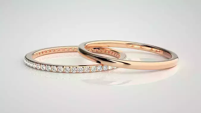 Ultra Light wt Thin Couple Band Ring 3dm stl render detail