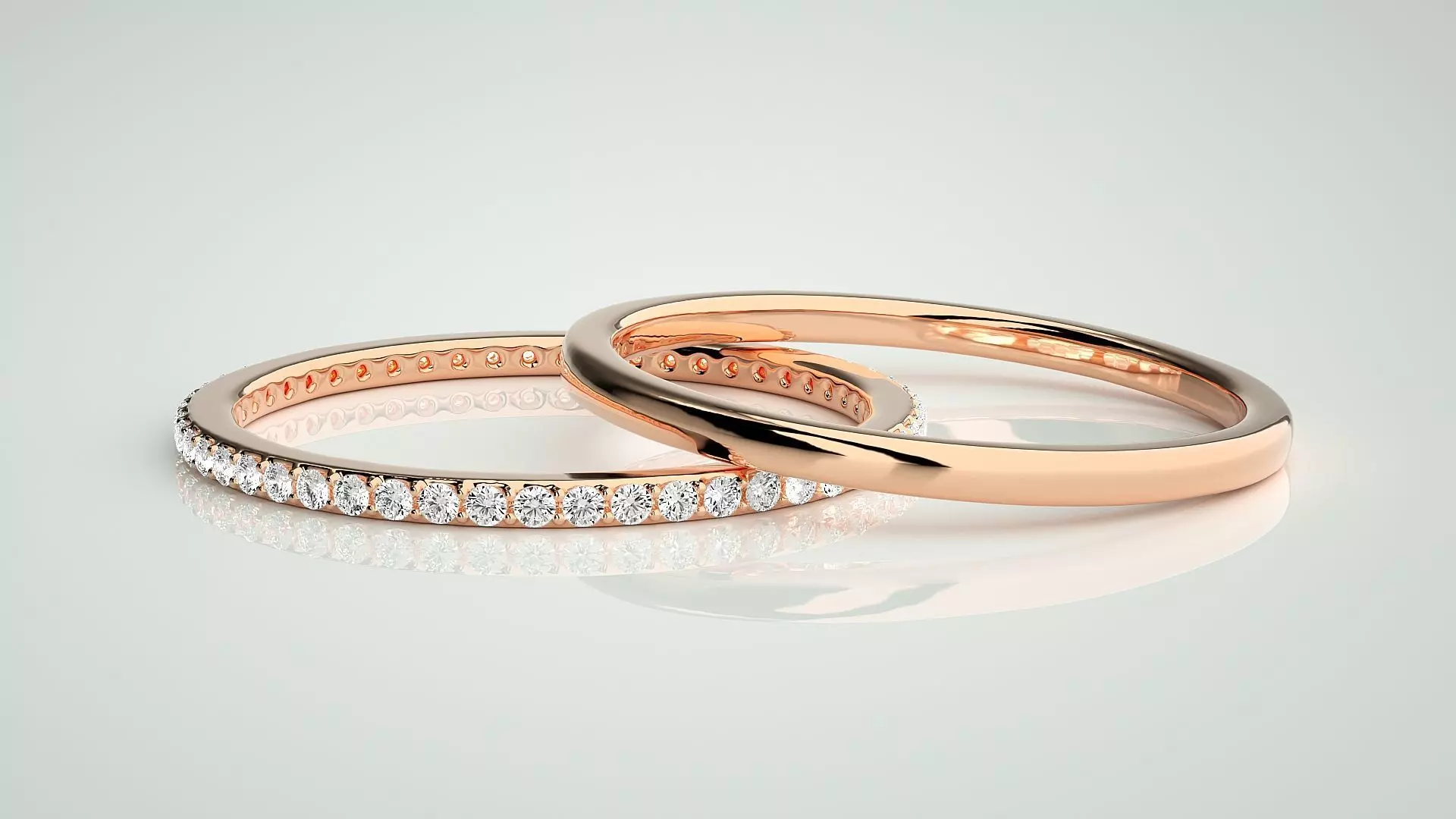 Ultra Light wt Thin Couple Band Ring 3dm stl render detail 3D print model_0