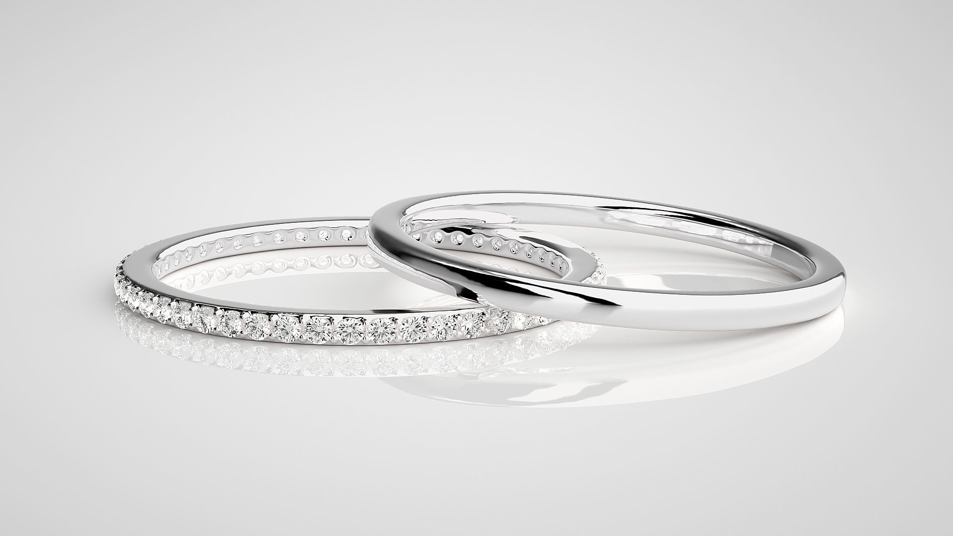Ultra Light wt Thin Couple Band Ring 3dm stl render detail 3D print model_5