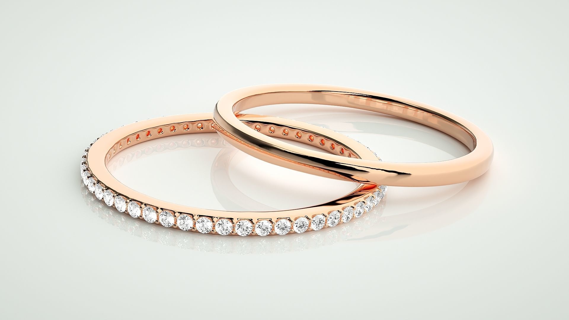 Ultra Light wt Thin Couple Band Ring 3dm stl render detail 3D print model_1