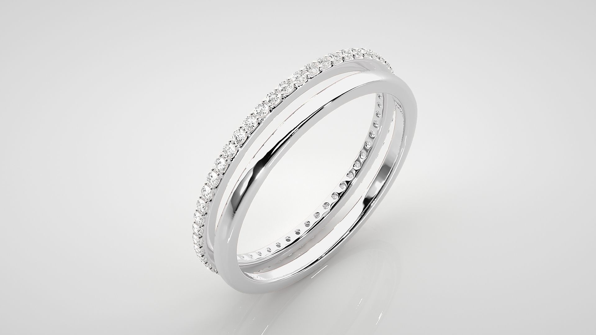 Ultra Light wt Thin Couple Band Ring 3dm stl render detail 3D print model_8