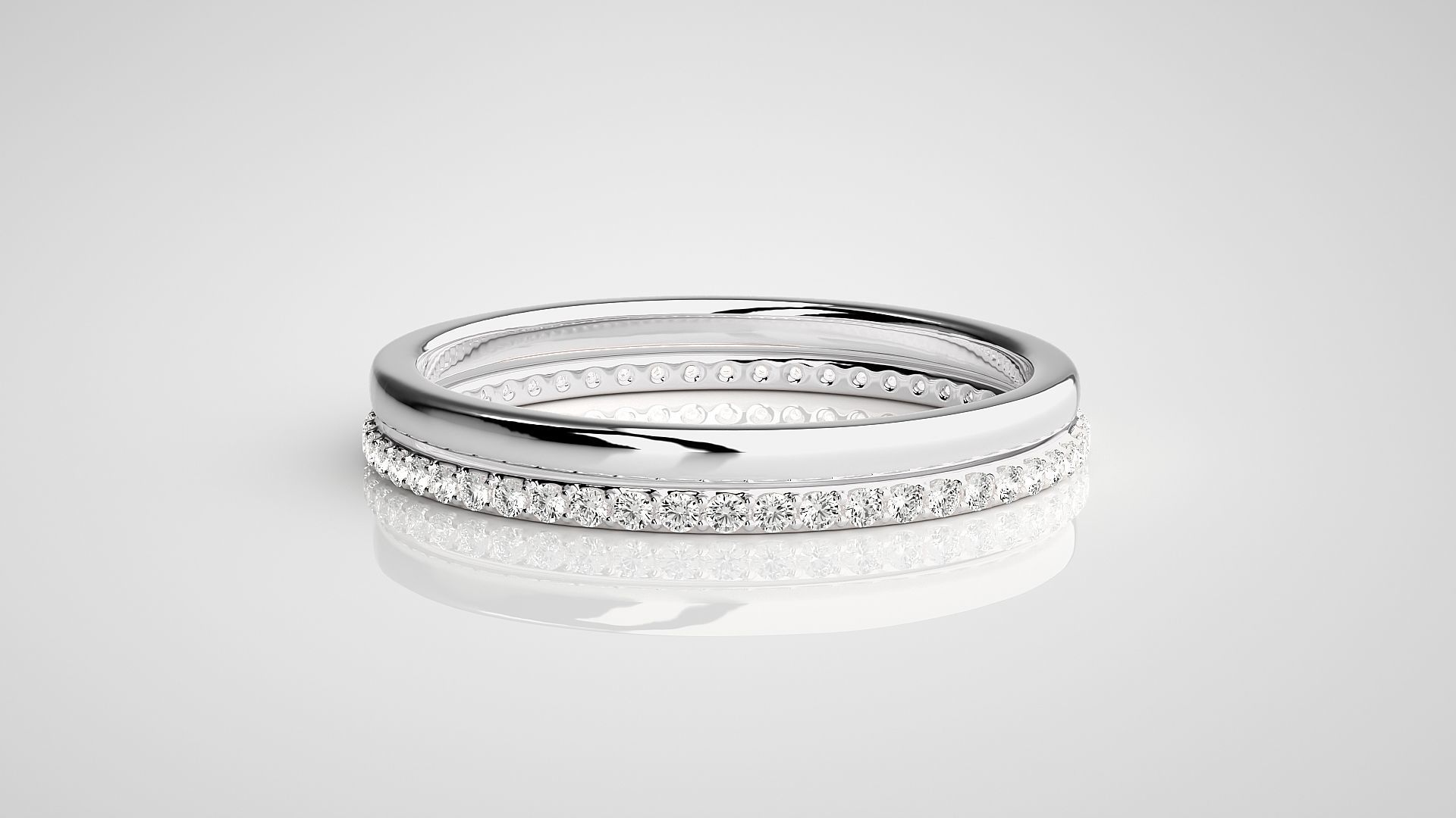 Ultra Light wt Thin Couple Band Ring 3dm stl render detail 3D print model_7