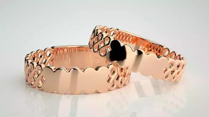 Infinity Plain Gold Couple Band Ring 3dm stl render detail  3D print model Infinity Plain Gold Couple Band Ring 3dm stl render detail  3D print model
