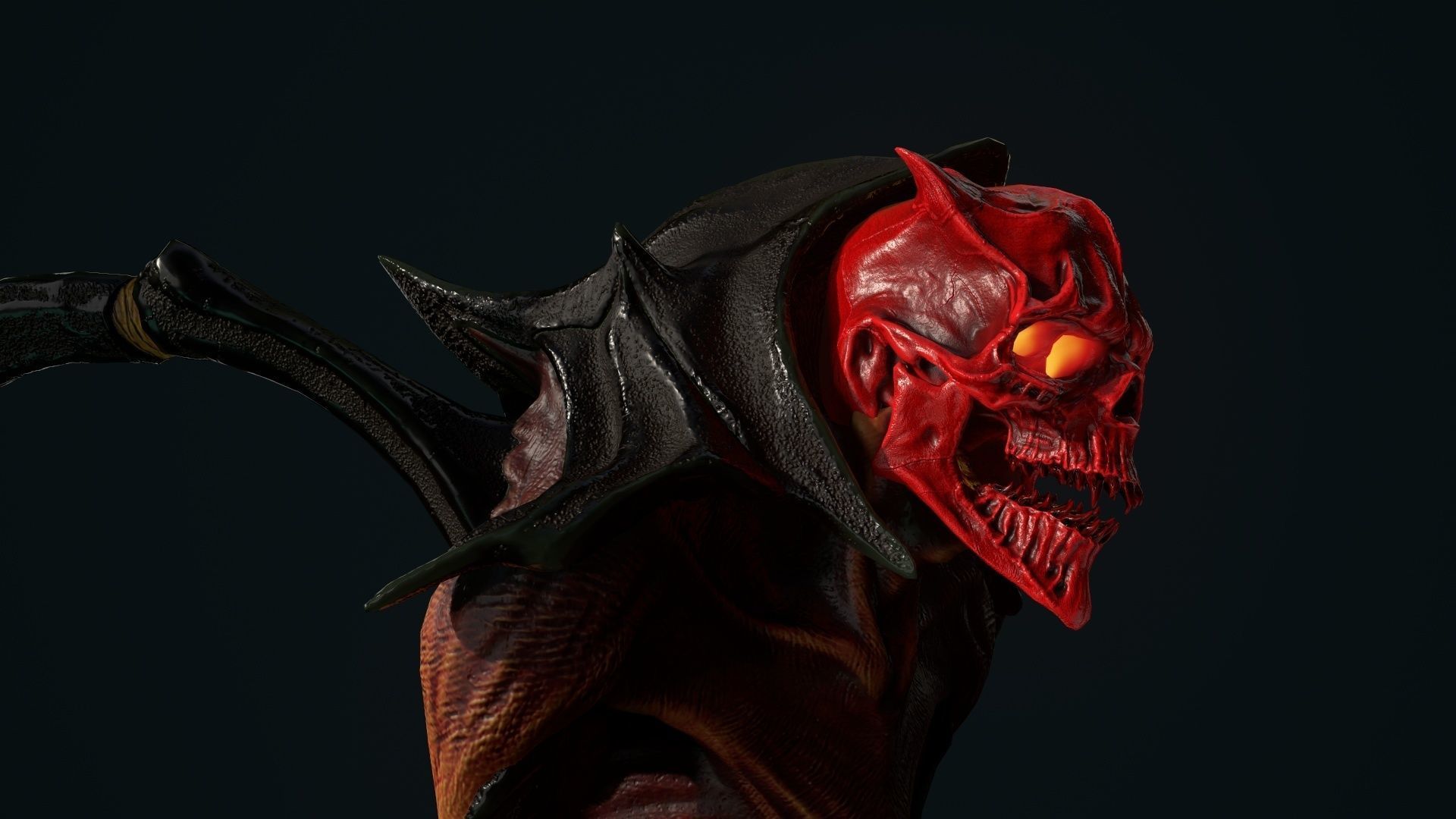 Spider 7 creature with long arms and legs Low-poly 3D model_27