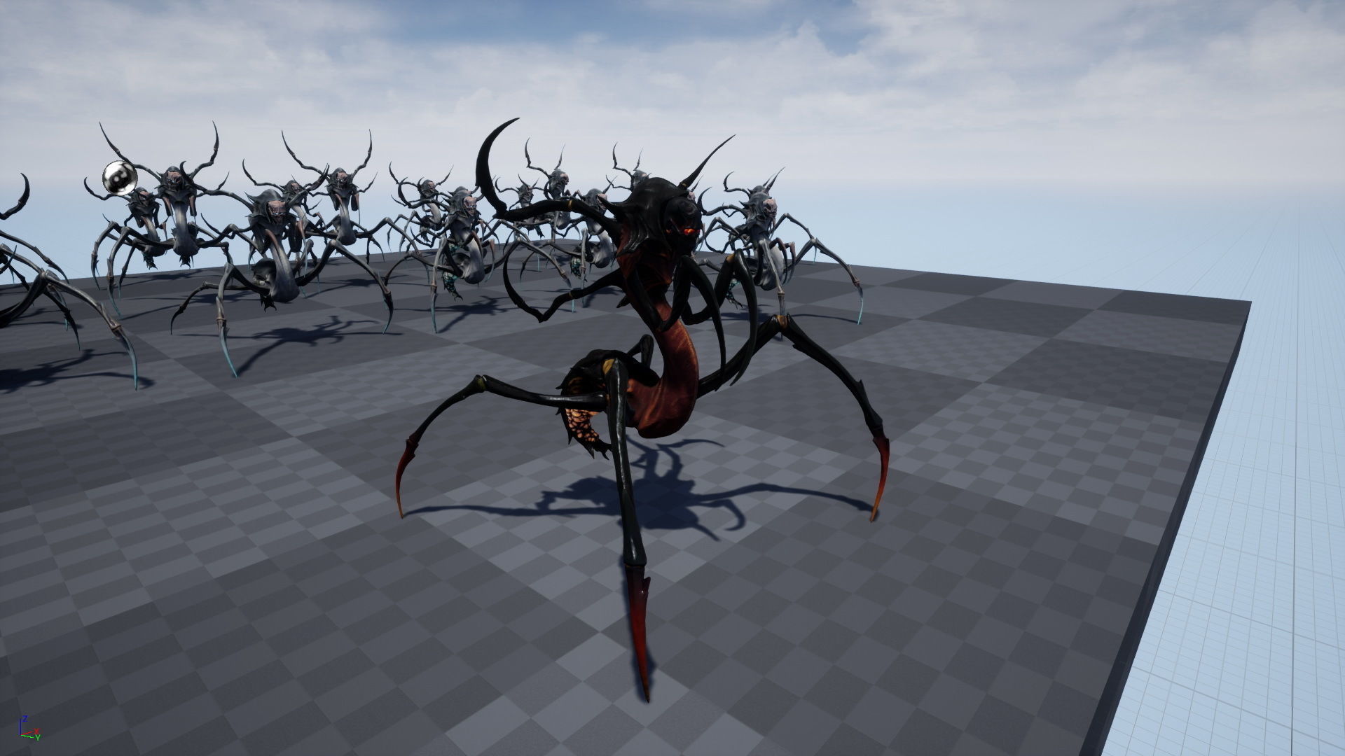 Spider 7 creature with long arms and legs Low-poly 3D model_35
