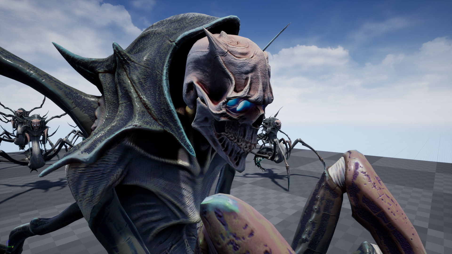 Spider 7 creature with long arms and legs Low-poly 3D model_34