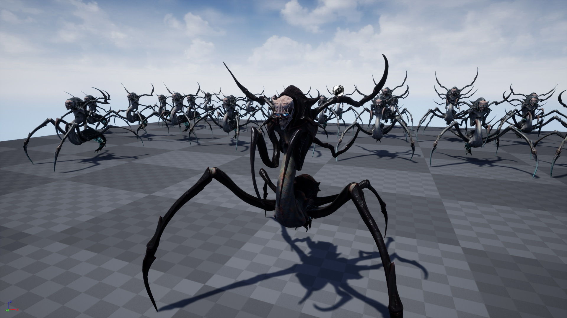 Spider 7 creature with long arms and legs Low-poly 3D model_31