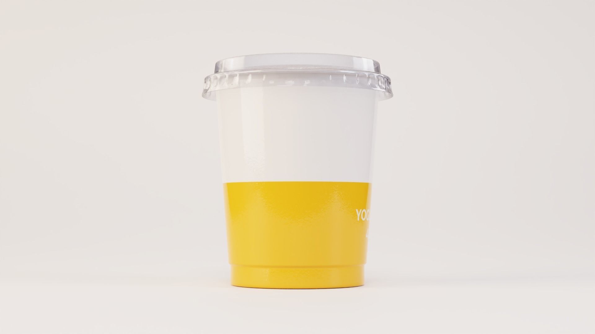 Yogurt Cup 400ml Cap Low-poly 3D model_16