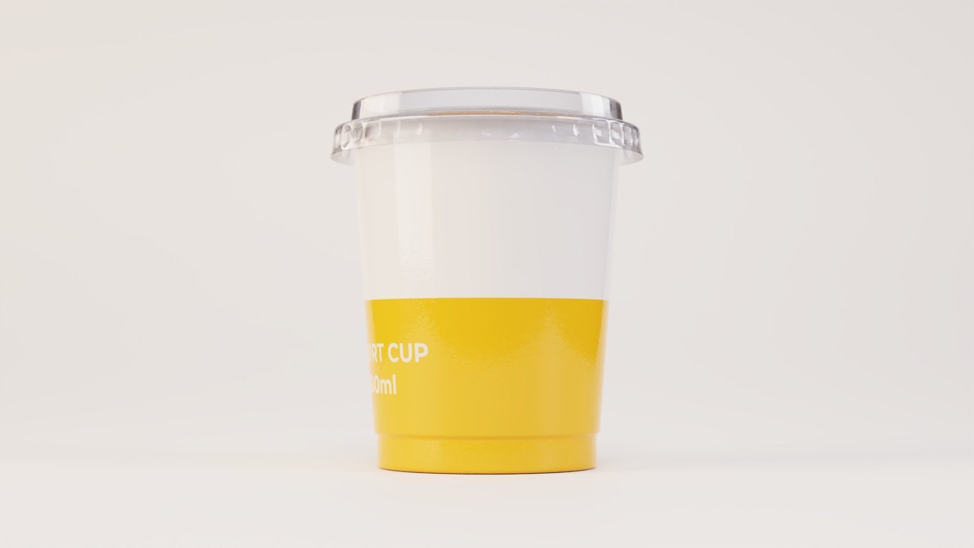 Yogurt Cup 400ml Cap Low-poly 3D model_13