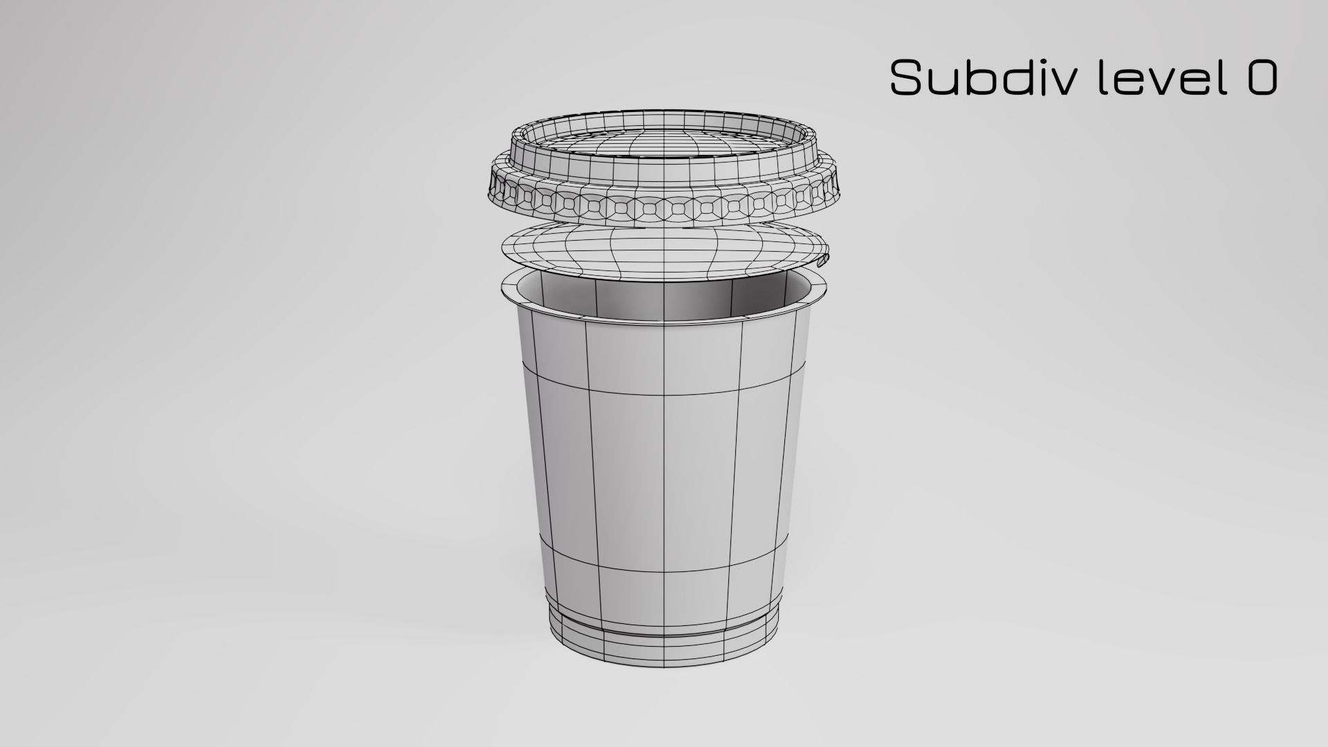 Yogurt Cup 400ml Cap Low-poly 3D model_24