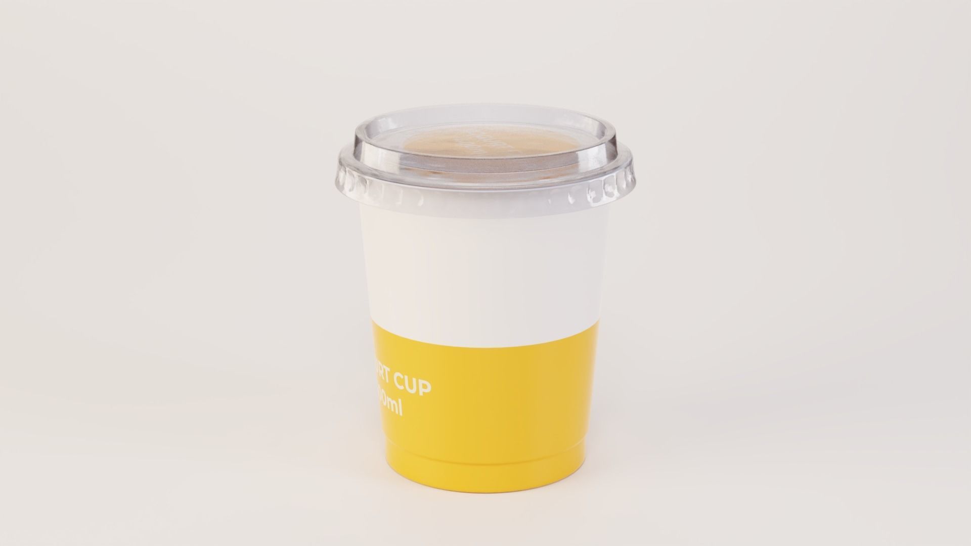 Yogurt Cup 400ml Cap Low-poly 3D model_7