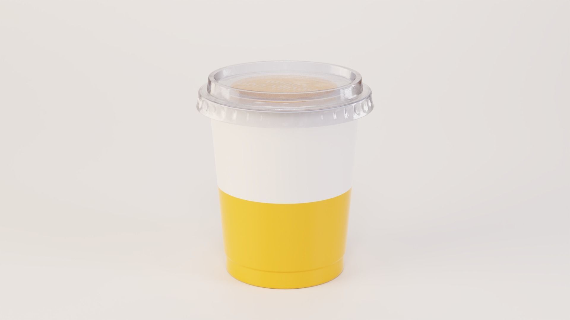 Yogurt Cup 400ml Cap Low-poly 3D model_9