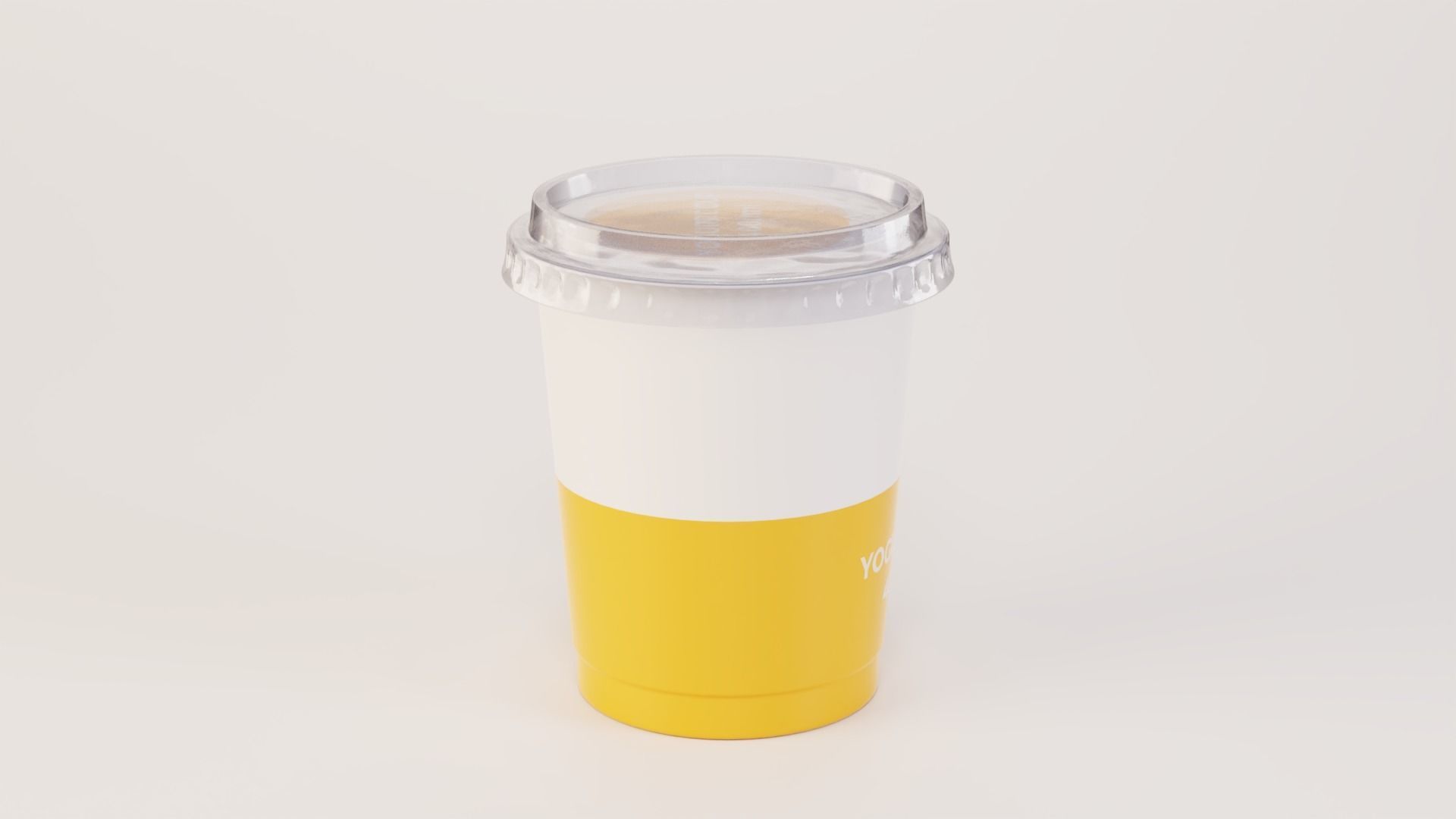 Yogurt Cup 400ml Cap Low-poly 3D model_10